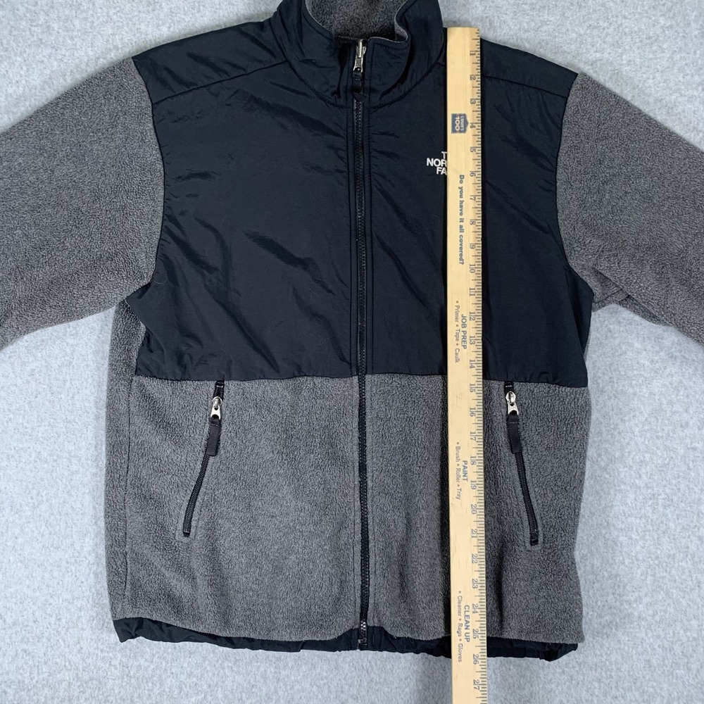 The North Face Denali Fleece Jacket Boys XL Grey Black Polartec Full Zip - Picture 12 of 16